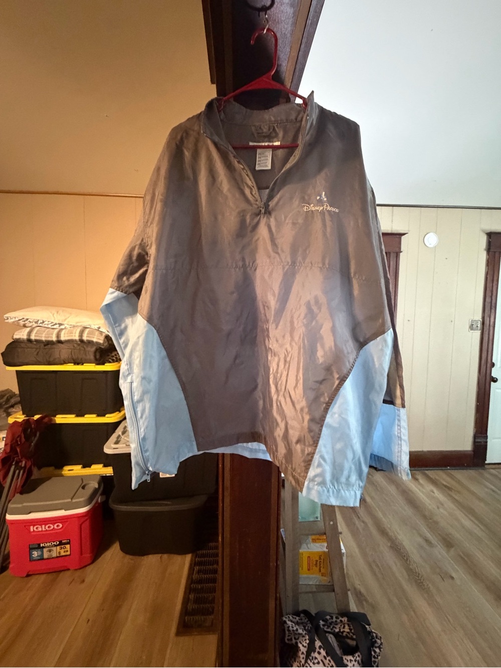 Women’s Disney Lightweight Windbreaker Jacket in Gray with blue Accent